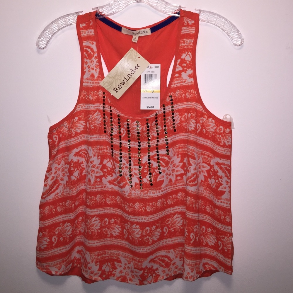 New,  Embellished Aztec summer tank