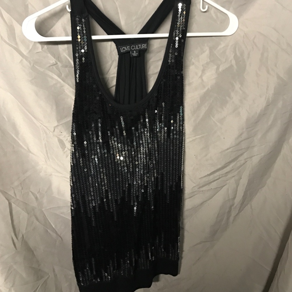 Sparkly sequined top.
