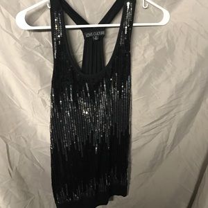 Sparkly sequined top.