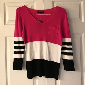 Color block Jones New York Signature knit sweater