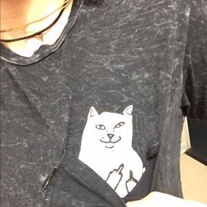RIPNDIP cat middle finger shirt