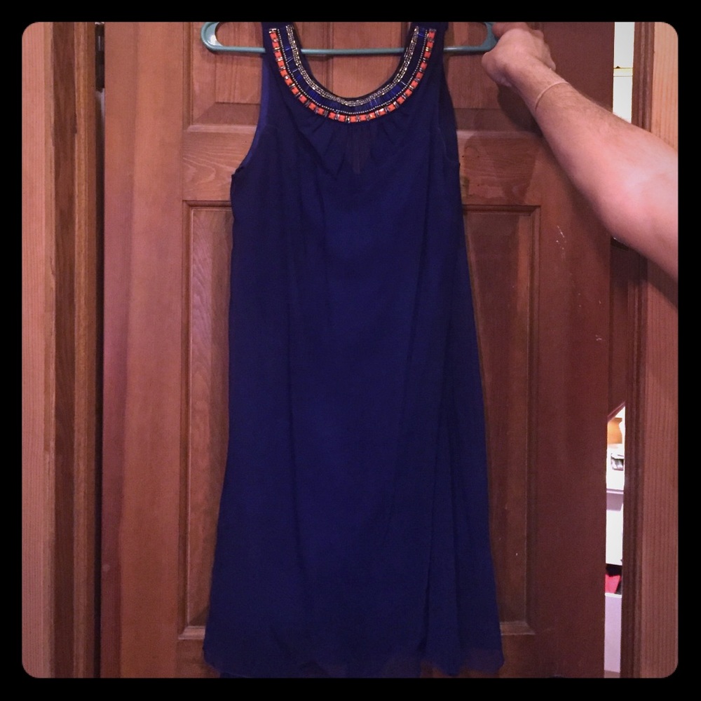 Beautiful navy blue with beed detail dress