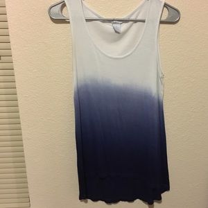 Ombré tank blue to white
