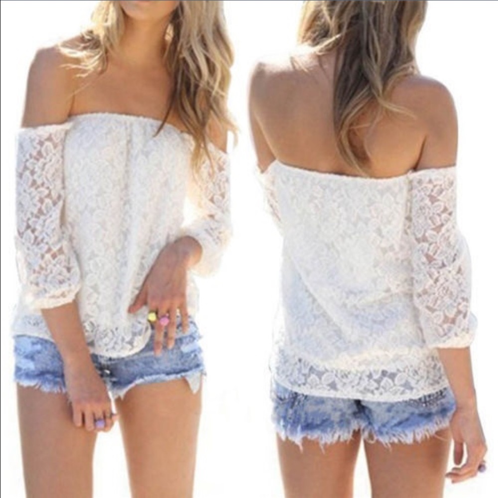 ‼️FINAL PRICE‼️ Lace White top