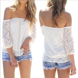 ‼️FINAL PRICE‼️ Lace White top