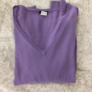 J. Crew purple v neck cotton sweater