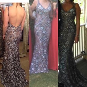Silver and Nude Jovani prom dress #26533