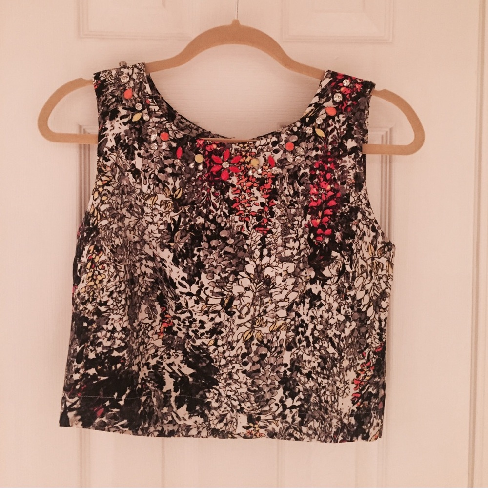 JOA Jeweled Crop Top