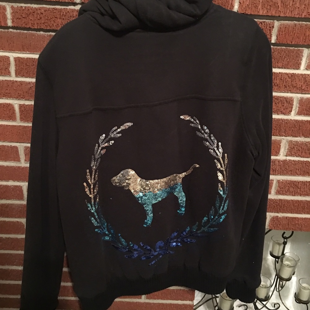 VS Pink Black/Sequin Coat/Jacket. Large