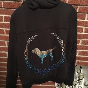 VS Pink Black/Sequin Coat/Jacket. Large