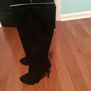 Michael Kors Black Suede York Tall Knee High Boots