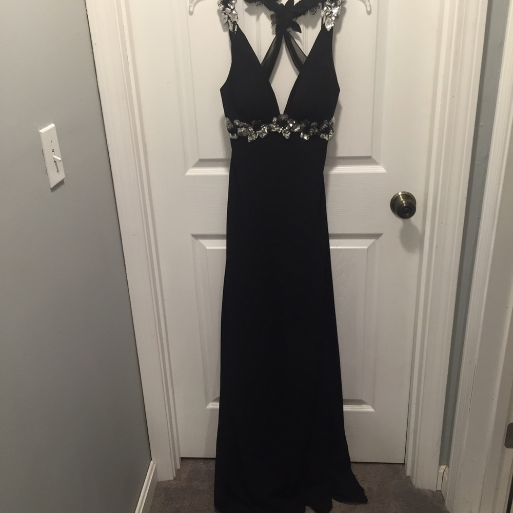 Black Backless Prom Dress