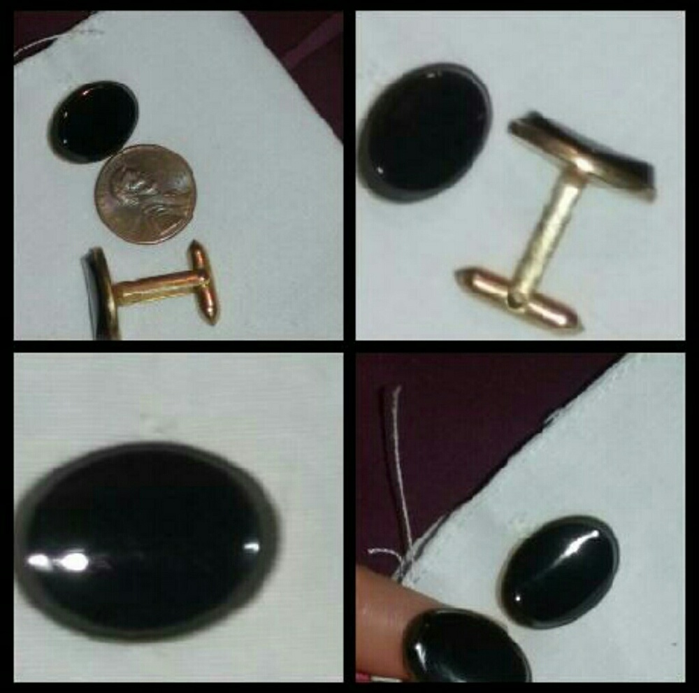 Dolan & Bullock 12 k gold& black onyx cufflinks
