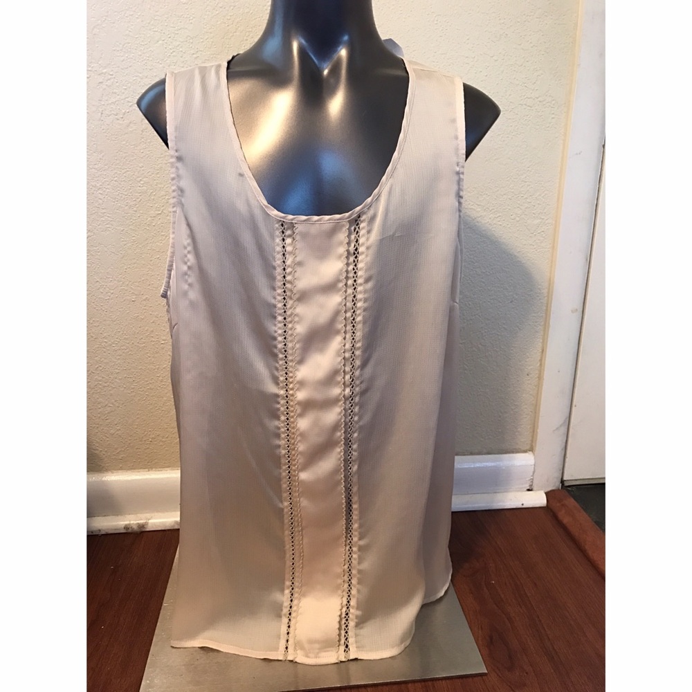 Under Skies Cream boho chic top- size L