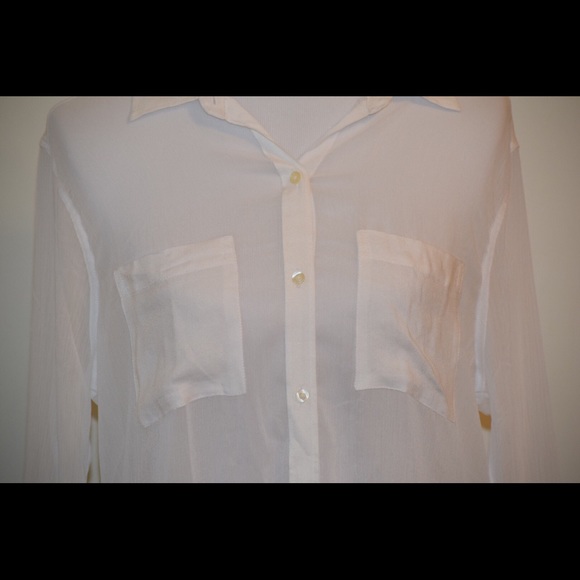 Hollister Tops - Sheer white long sleeve button down top Hollister Tops - Sheer white long sleeve button down top