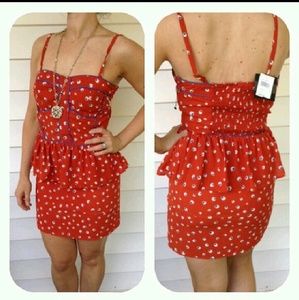 Pure Sugar NWT Coral Red slimming ruffle dress