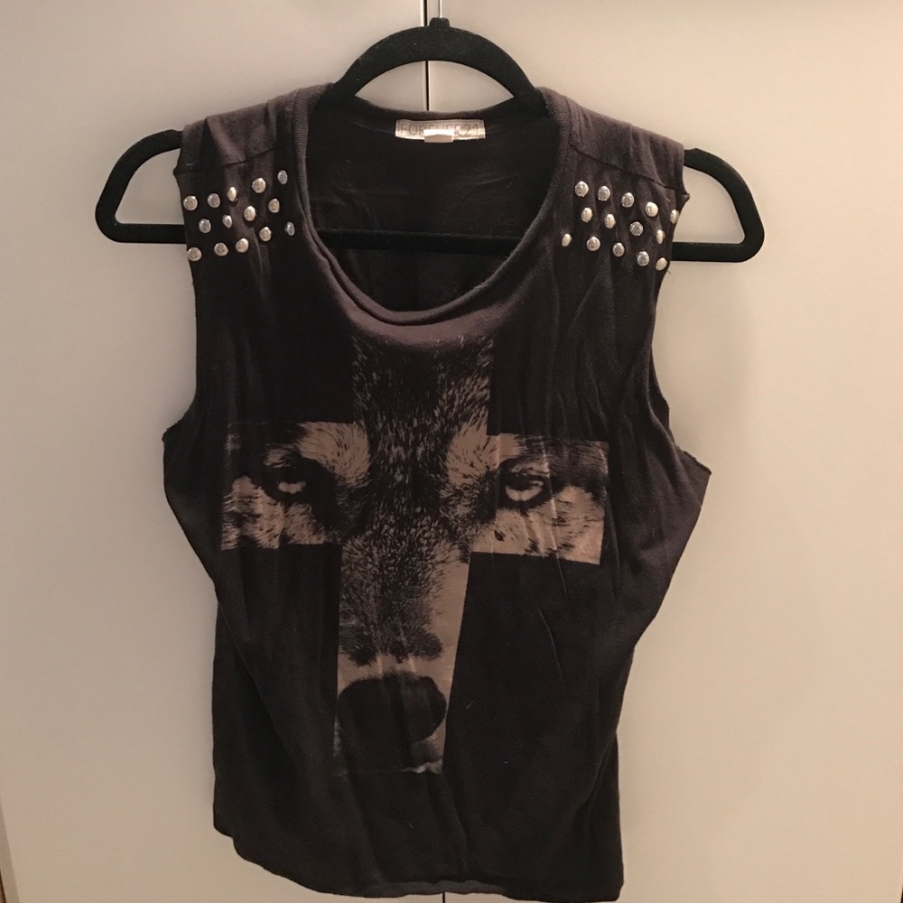 Wolf/cross tank top