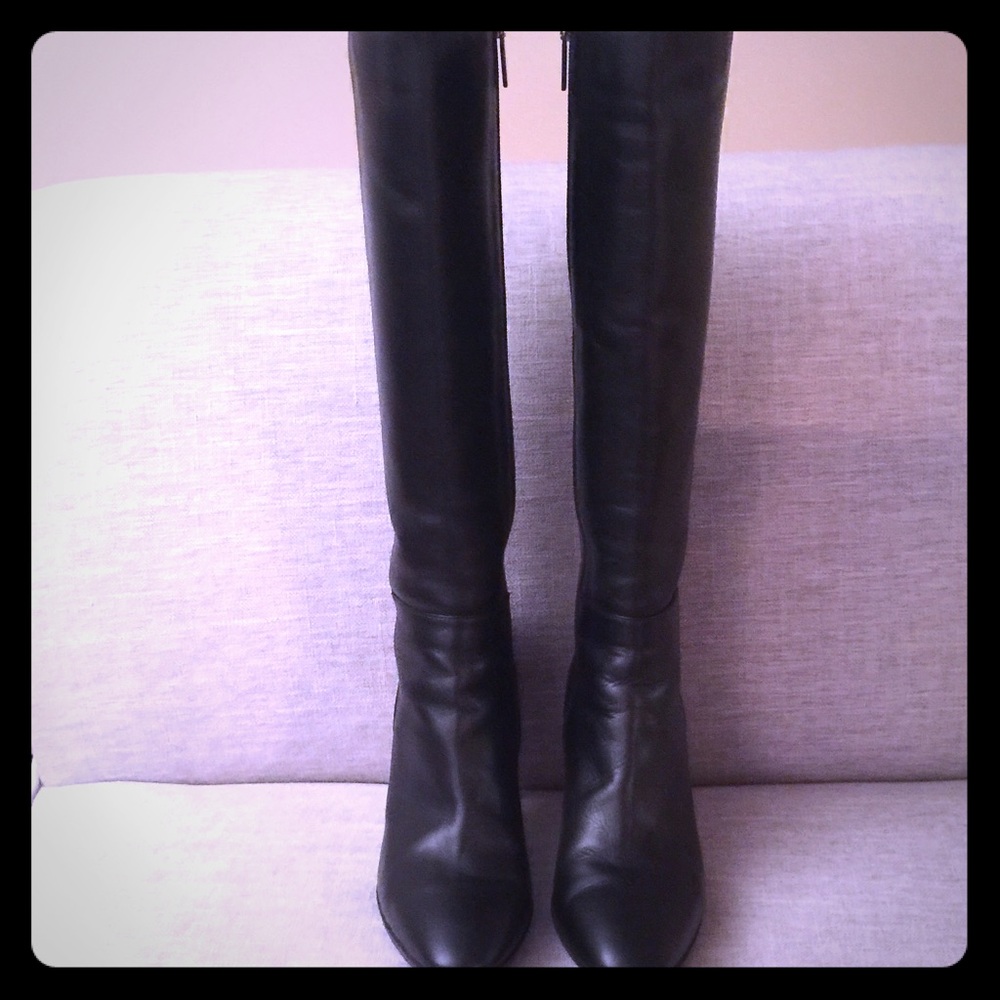 Aquatalia Black Weatherproof Knee Boots