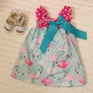 Hot pink flamingo dress