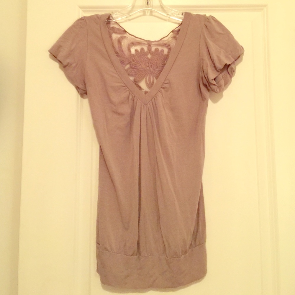 Charlotte Russe Ruched Sleeve Top