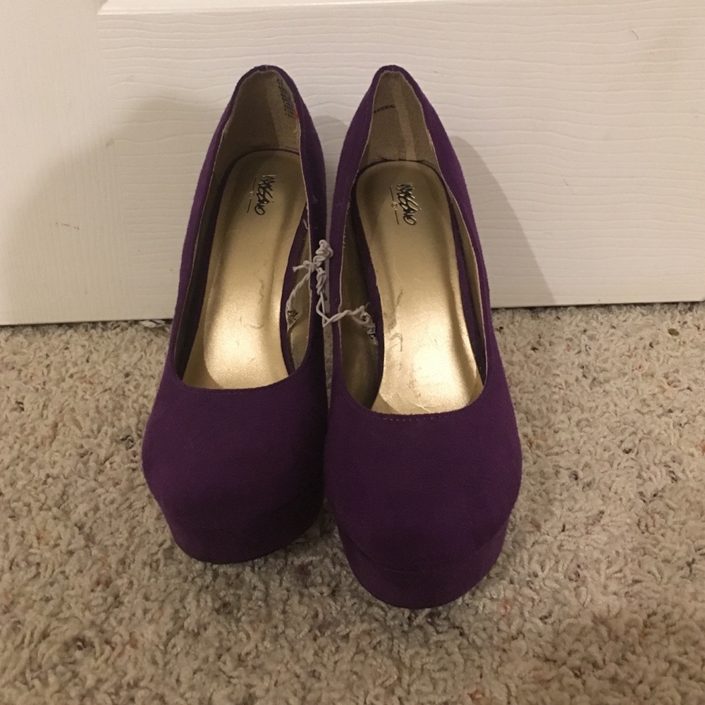 Purple platform heels
