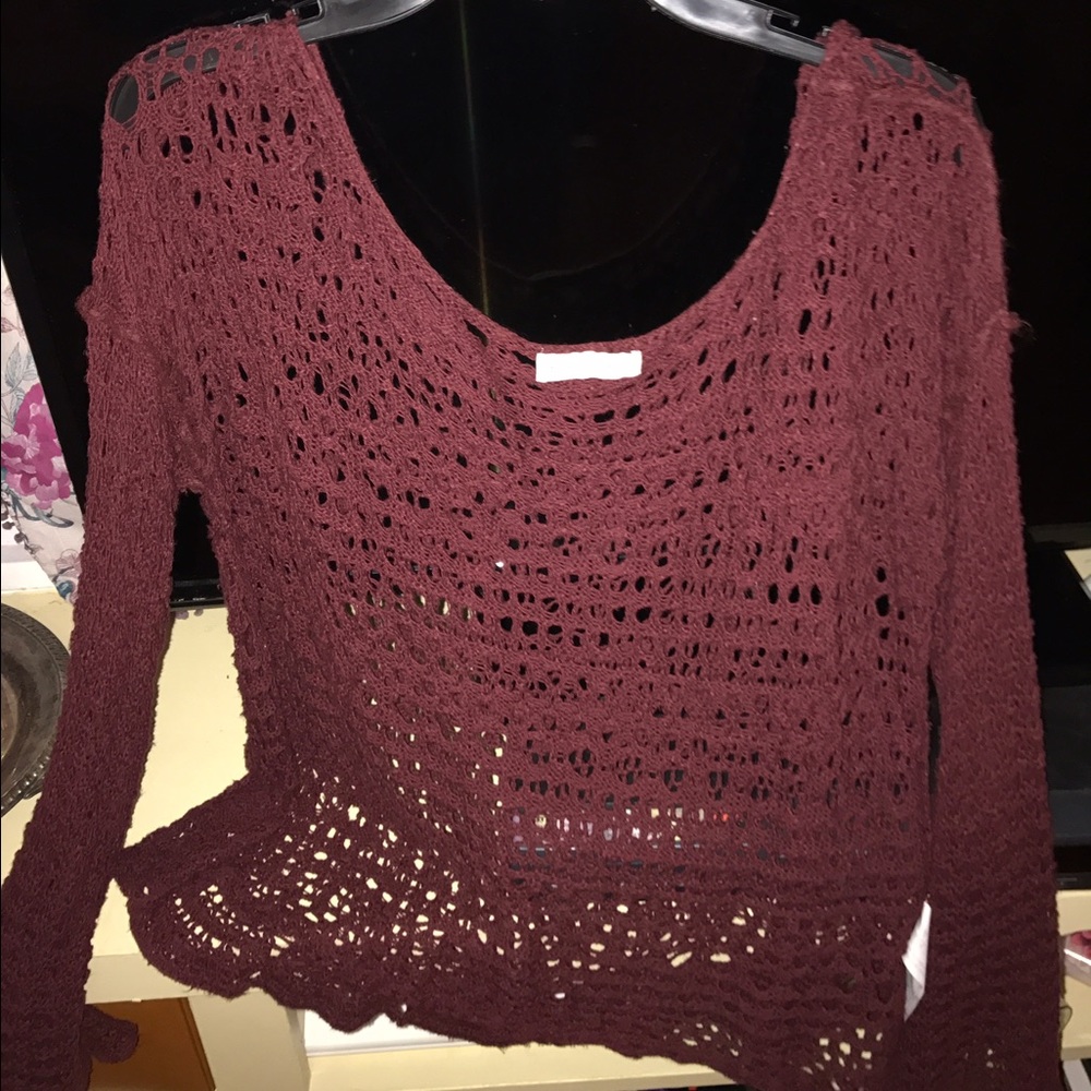 Abercrombie and Fitch Maroon Over layer