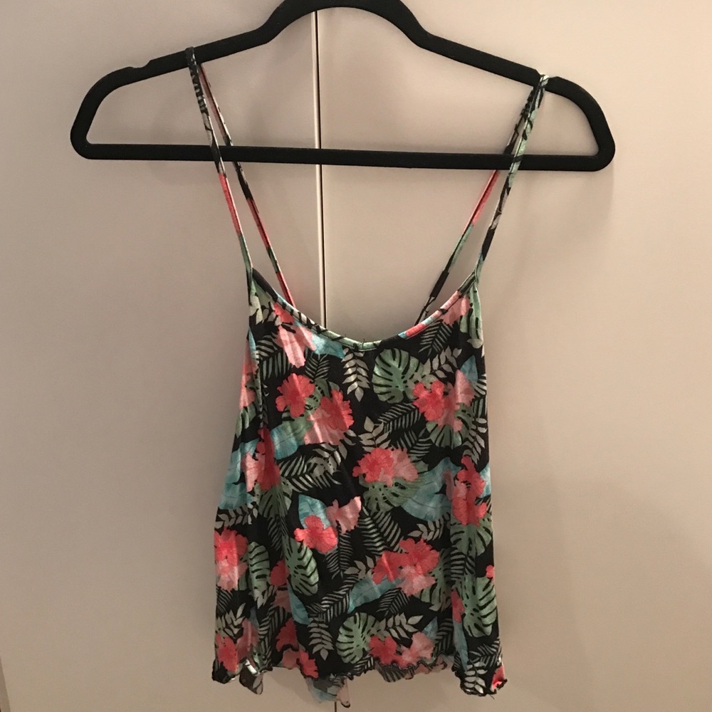 Tropical print tank top