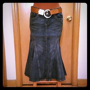 Long denim skirt