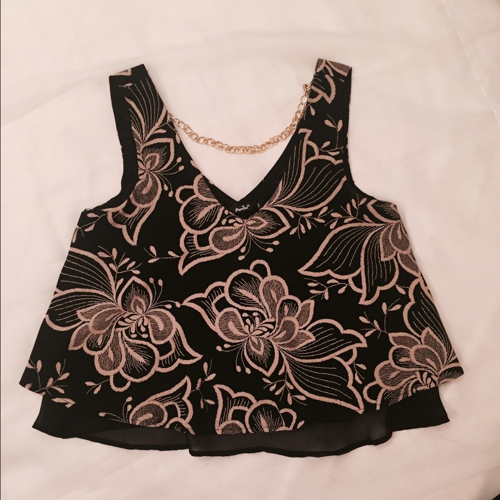 Flower Print Crop Top