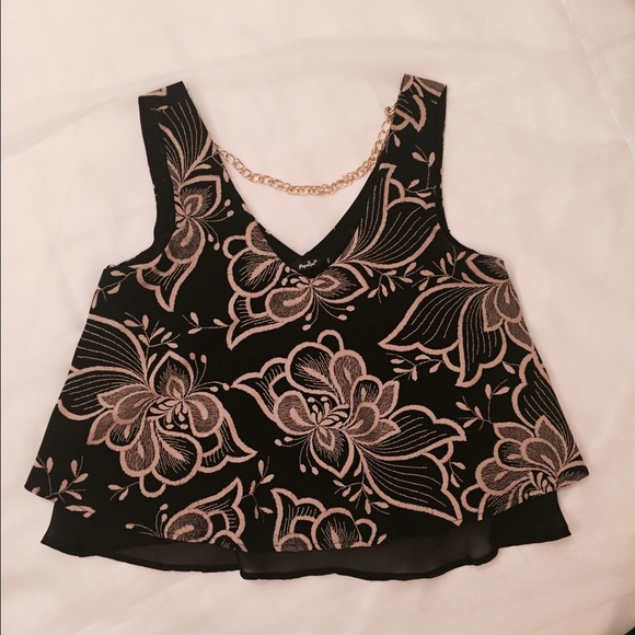 Flower Print Crop Top - Picture 1 of 3