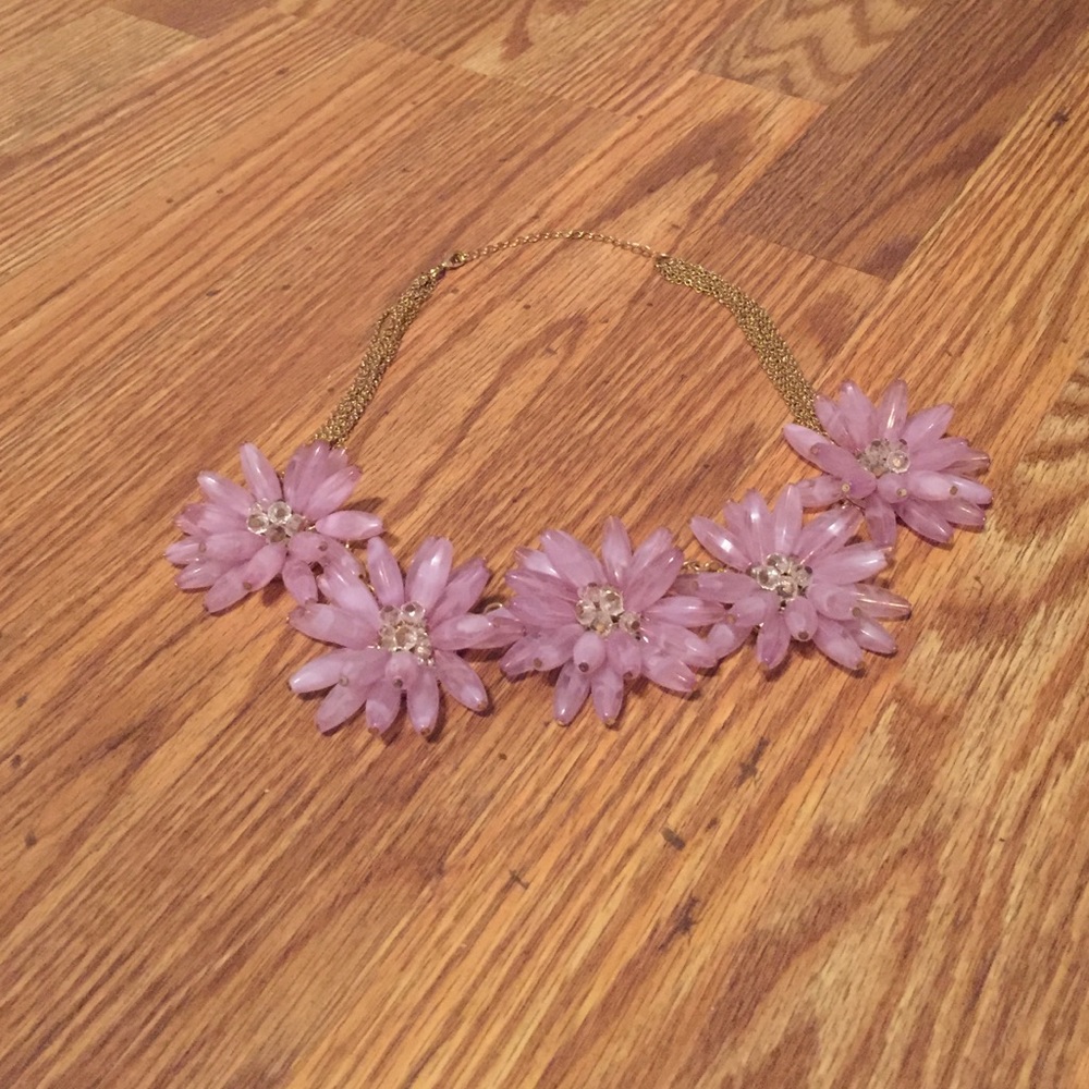 Purple Flower Statement Necklace