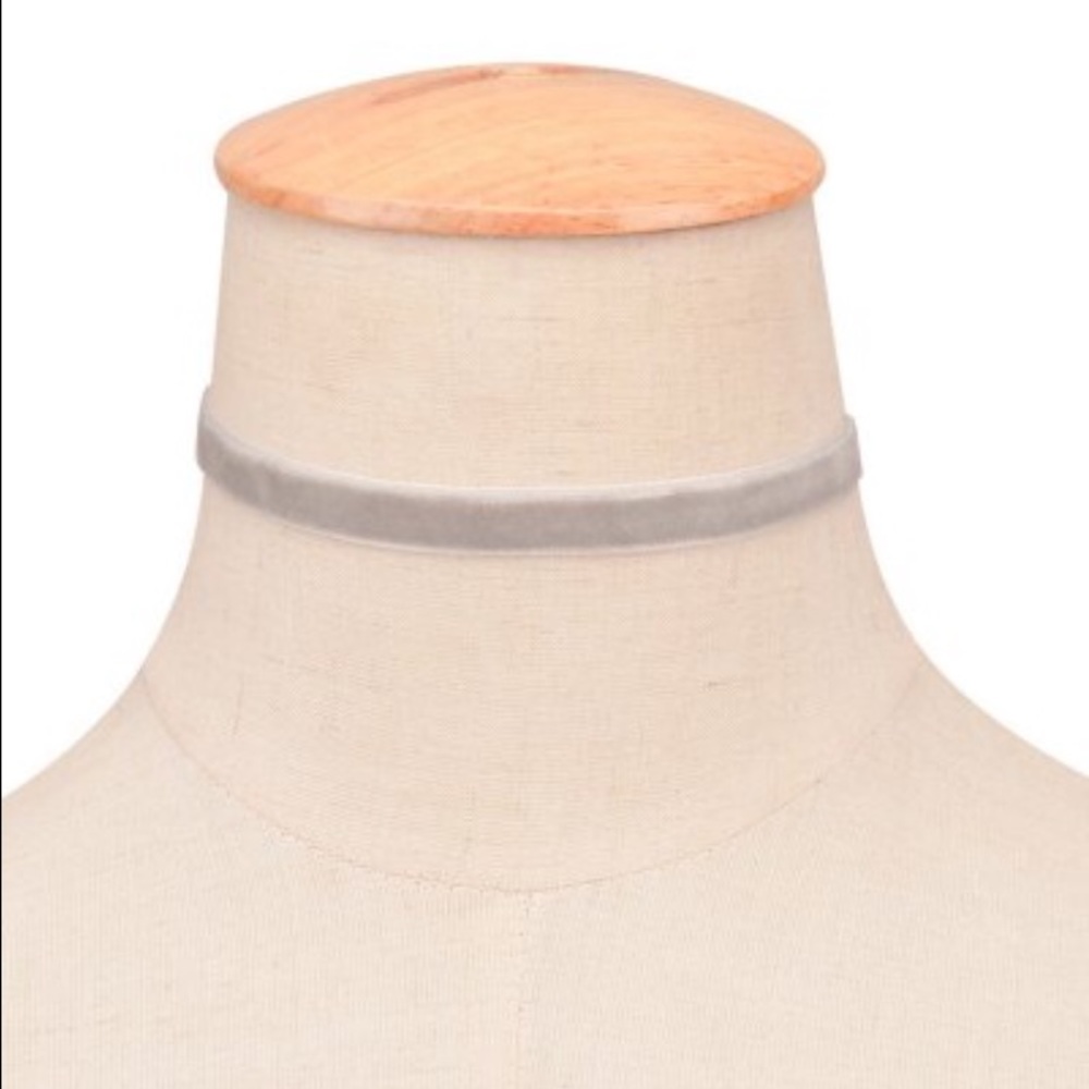 Gray Velvet Choker