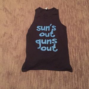 Suns out guns out tank top