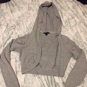 Gray crop hoodie