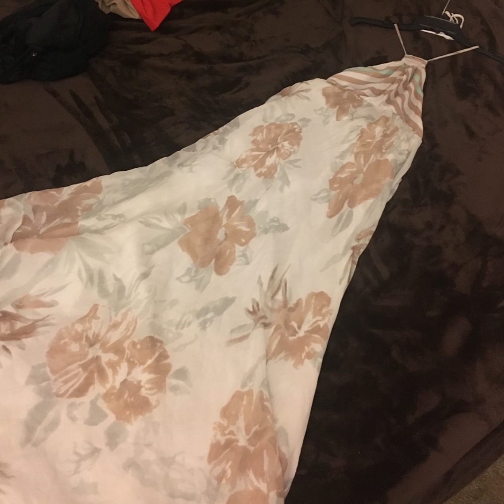 Tommy Bahama strapless tie maxi dress.