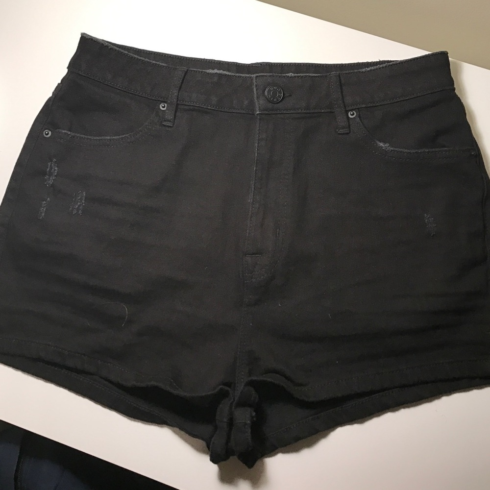 Black High Waisted Jean shorts