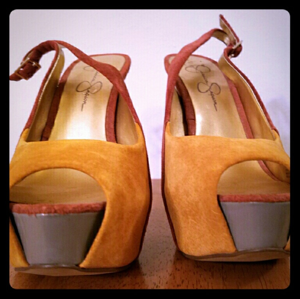 Beautiful multicolored slingback heels