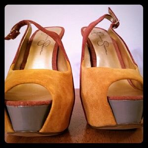 Beautiful multicolored slingback heels