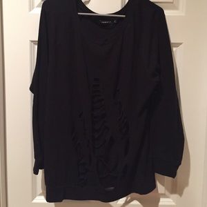 Black Trouve Ripped Detail Sweatshirt