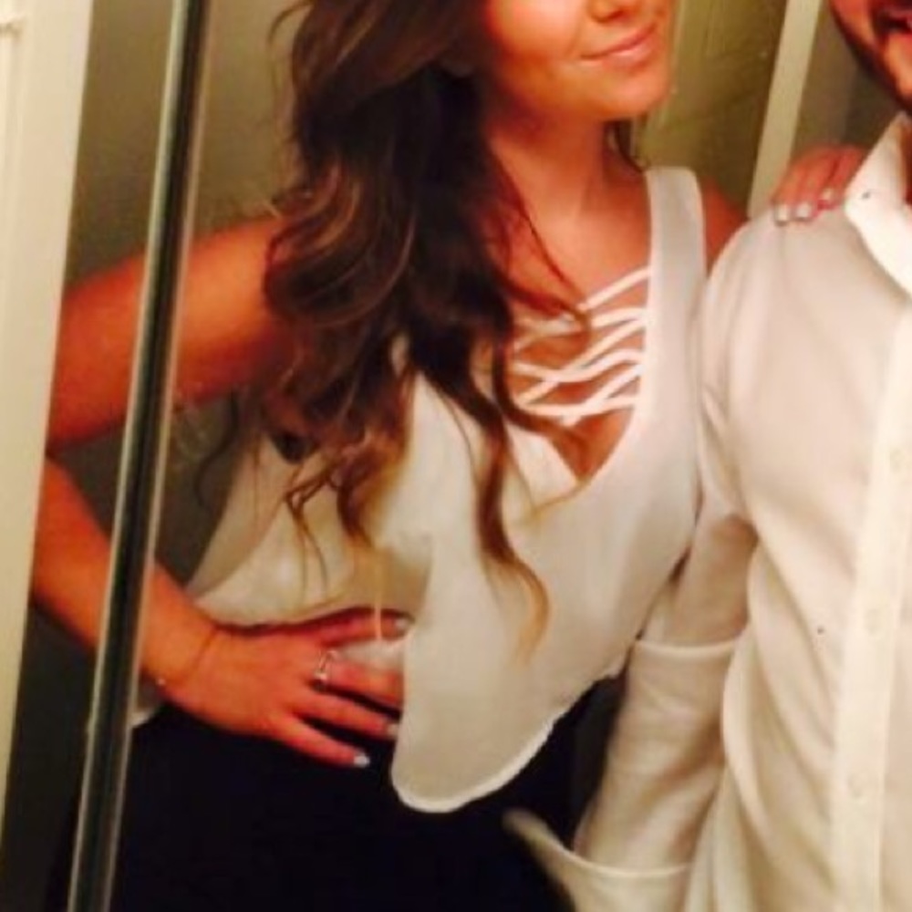 Lace plunge Blouse