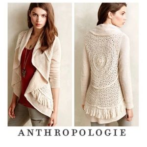 ⚡️Anthro Fringe Circle Cardigan