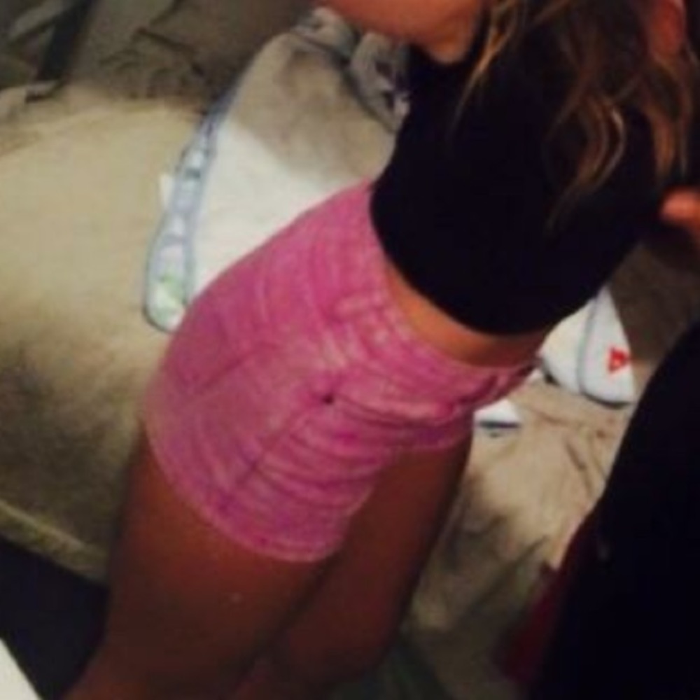 High waisted purple shorts