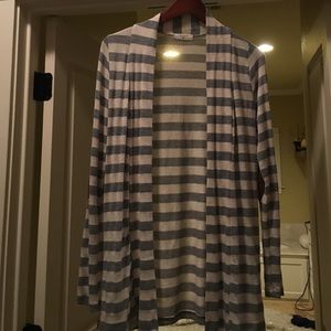 Striped cardigan with elbow patches