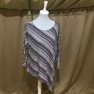 Dress Barn asymmetrical tunic, 3/4length sleeve