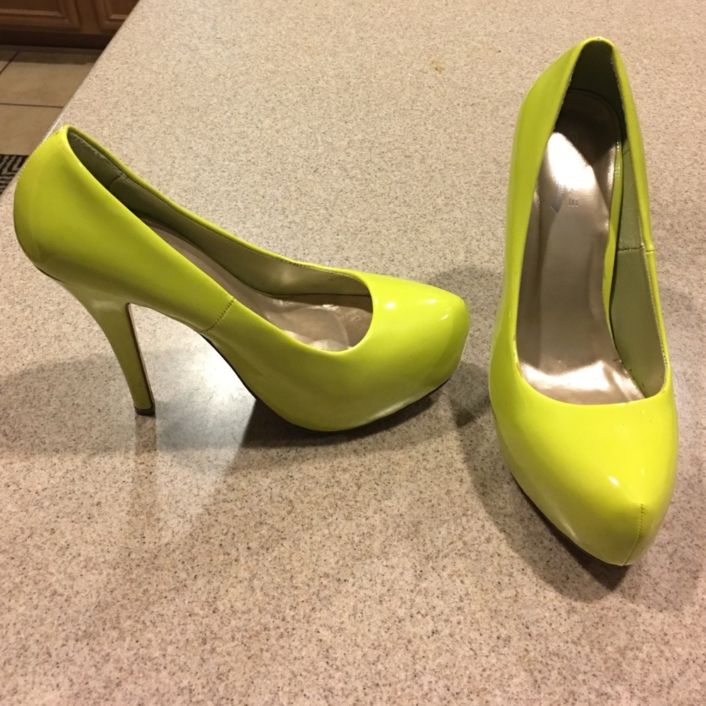 Neon yellow heels