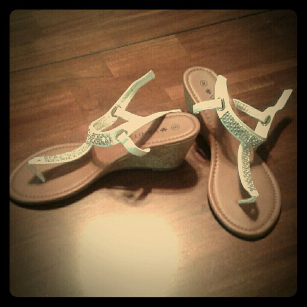 Wedged  Sequinned Sandals