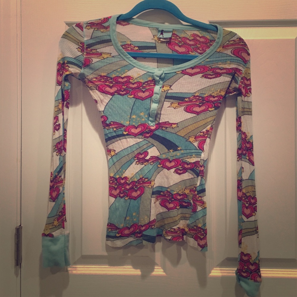 Groovy ribbed Henley 🌟🌈