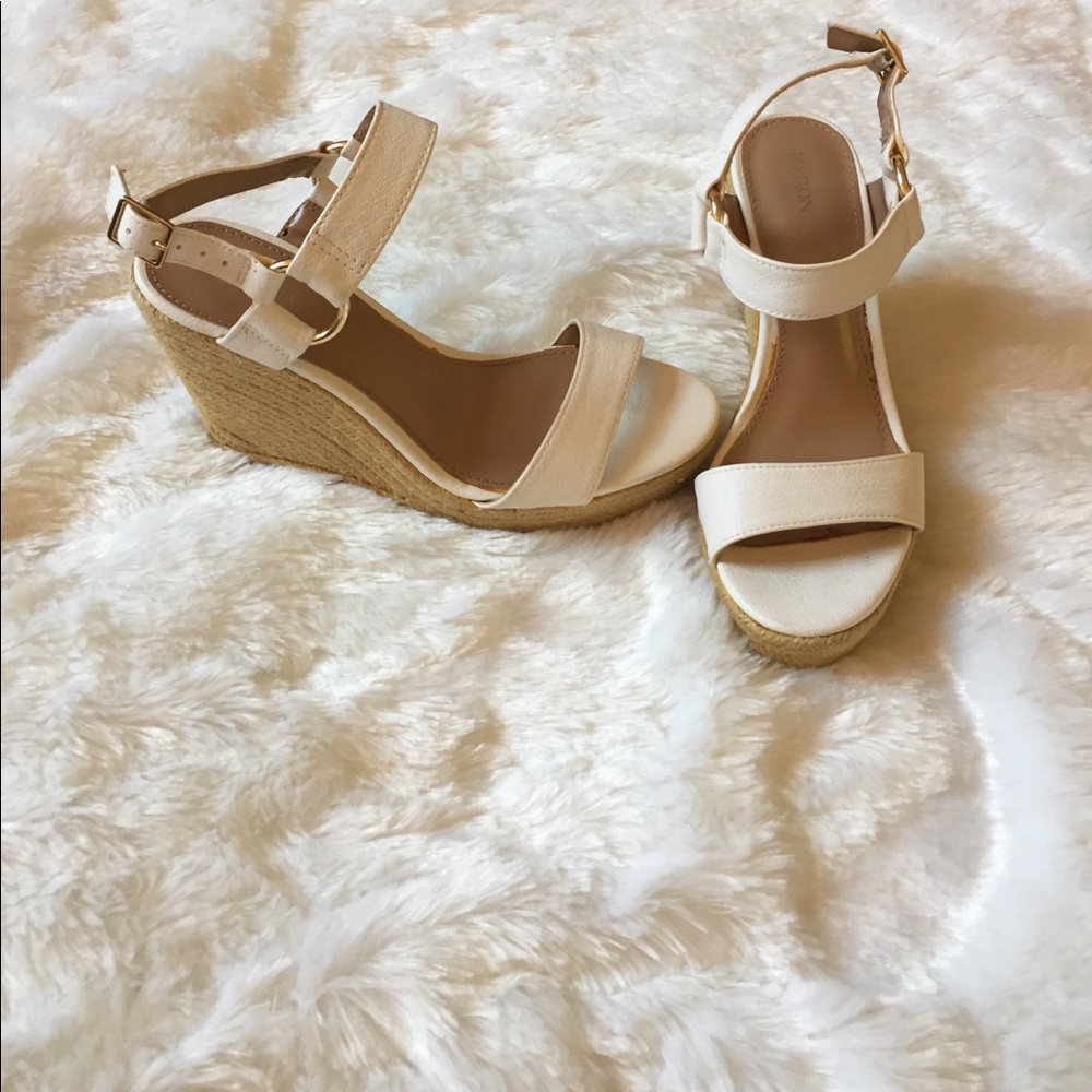 Merona White Ankle Strap Wedges