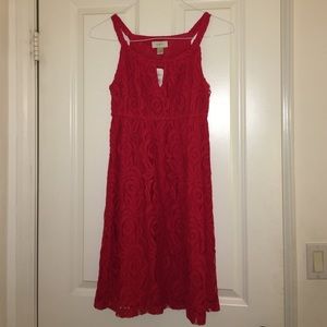 Red laced Ann Taylor Loft dress