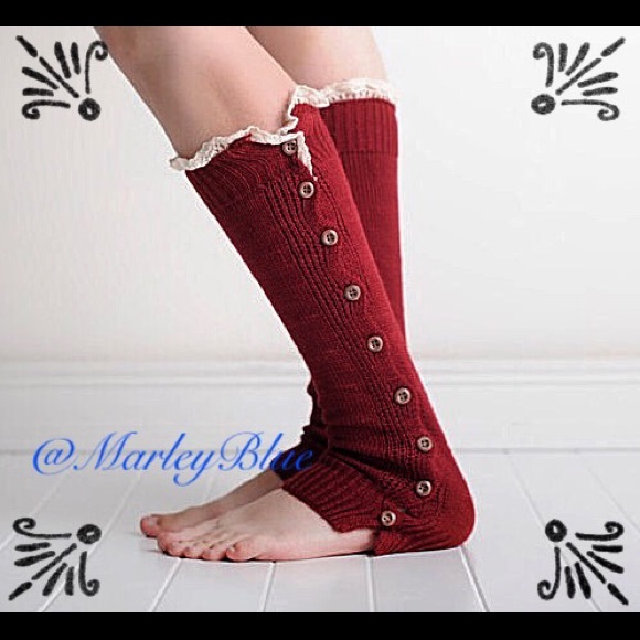 3/$20 Red Lace Trimmed Leg Warmers - Picture 1 of 2